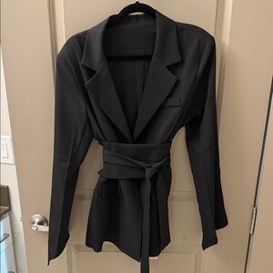 Elegant Black Women's Jacket/dress with belt